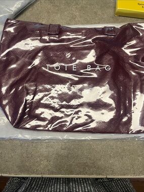 New TOTE Bag large vinyl bag in plum